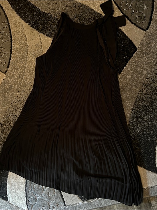 Forever 21 Dresses & Skirts - Forever 21 Black Pleated Midi Dress with One-Shoulder Tie